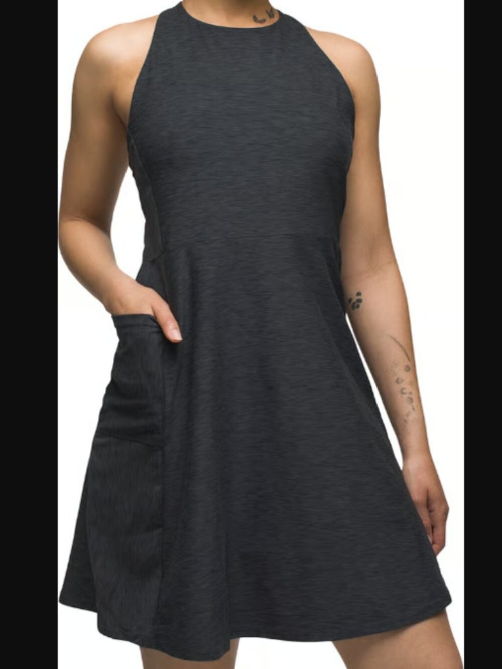 PrAna Kimble Dress in Black Heather - Size Large